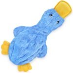 Best Pet Supplies Interactive Squeaky Dog Toy – Crinkle Duck, Blue