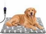 Bestio Extra Large Dog Heating Pad,47x30 in Heated Dog Bed with Constant Heat & Auto Modes，MET&UL Certified Pet Heating Pad with Soothing Warmth,Chew-Resistant Cord,Waterproof Washable Cover-Gray