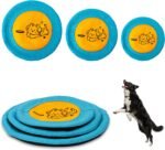 Bifeaw 3 Packs Nylon Interactive Dog Flying Disc - Floating Dog Toys for Aggressive chewers - Water Toys for Dogs (Blue and Yellow)
