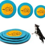 Bifeaw 3 Packs Nylon Interactive Dog Flying Disc – Floating Dog Toys for Aggressive chewers – Water Toys for Dogs (Blue and Yellow)