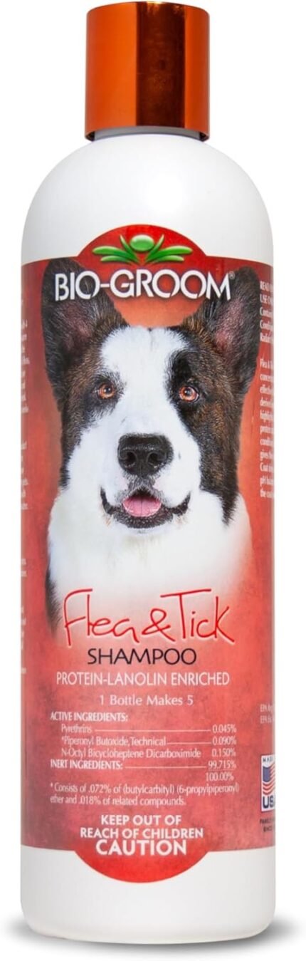 Bio-Groom Flea & Tick Dog, Protein-Lanolin Shampoo, 12 fl oz, 1-Pack