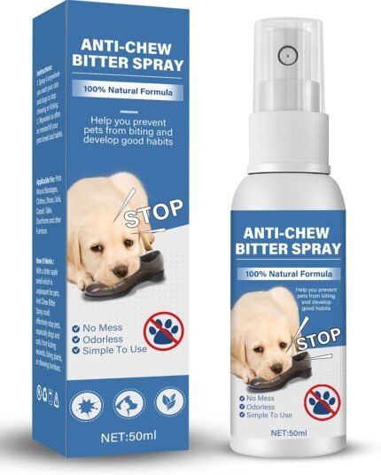 Bitter Apple Spray for Dogs -No Chew Spray for Dogs & Cats, pet Corrector to Stop Dogs from Chewing Furniture and Carpet,Indoor&Outdoor Use (50ml)