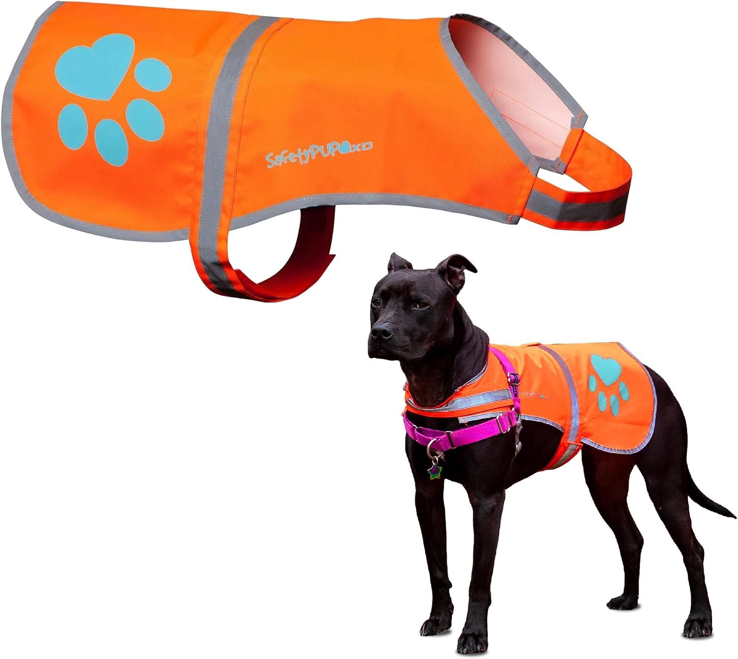 Blaze Orange Dog Vest. Reflective High Visibility in Hunting & Wooded Areas Blaze Orange Dog Vest. Reflective High Visibility in Hunting & Wooded Areas