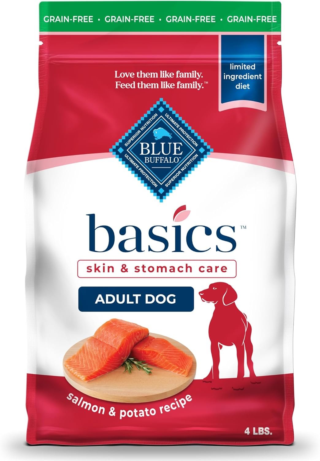 Blue Buffalo Basics Salmon Adult Grain-Free Dry Dog Food, 4 lb Blue Buffalo Basics Salmon Adult Grain-Free Dry Dog Food, 4 lb