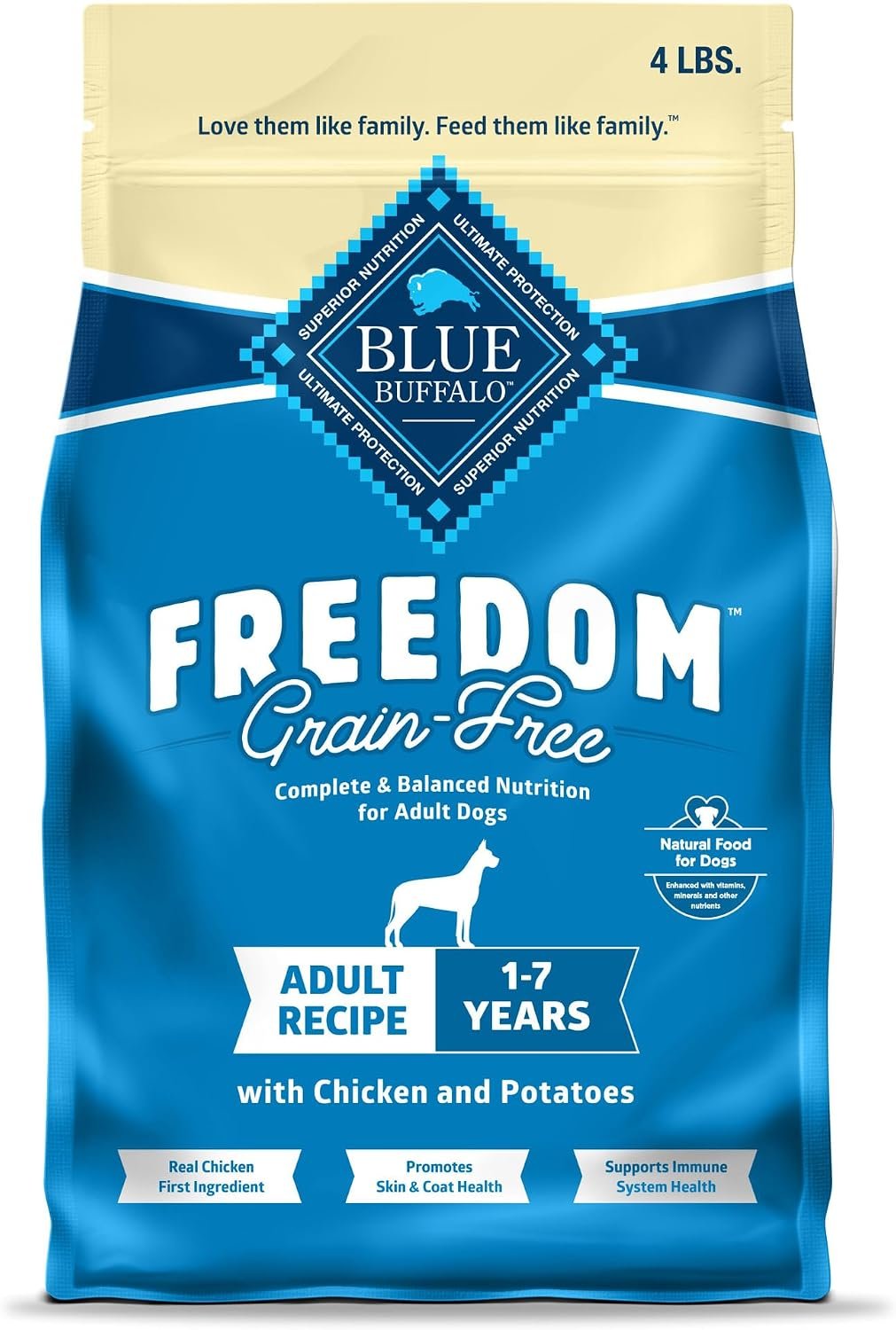 Blue Buffalo Freedom Chicken Adult Grain-Free Dry Dog Food, 4 lb Blue Buffalo Freedom Chicken Adult Grain-Free Dry Dog Food, 4 lb
