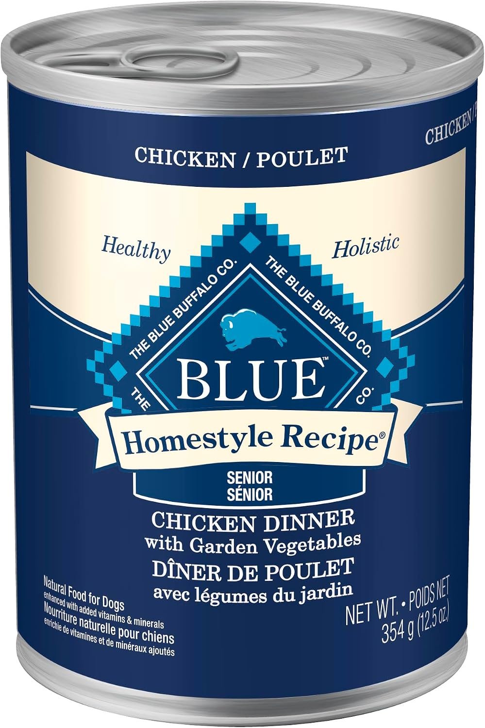 Blue Buffalo Homestyle Recipe Chicken Senior Wet Dog Food, 12.5 oz, 12 ct Blue Buffalo Homestyle Recipe Chicken Senior Wet Dog Food, 12.5 oz, 12 ct
