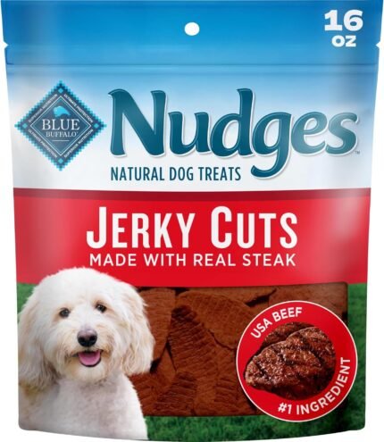 Blue Buffalo Nudges Jerky Cuts Steak Dog Treats, 16 oz