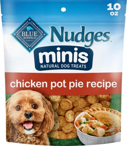 Blue Buffalo Nudges Minis Chicken Pot Pie Dog Treats, 10 oz