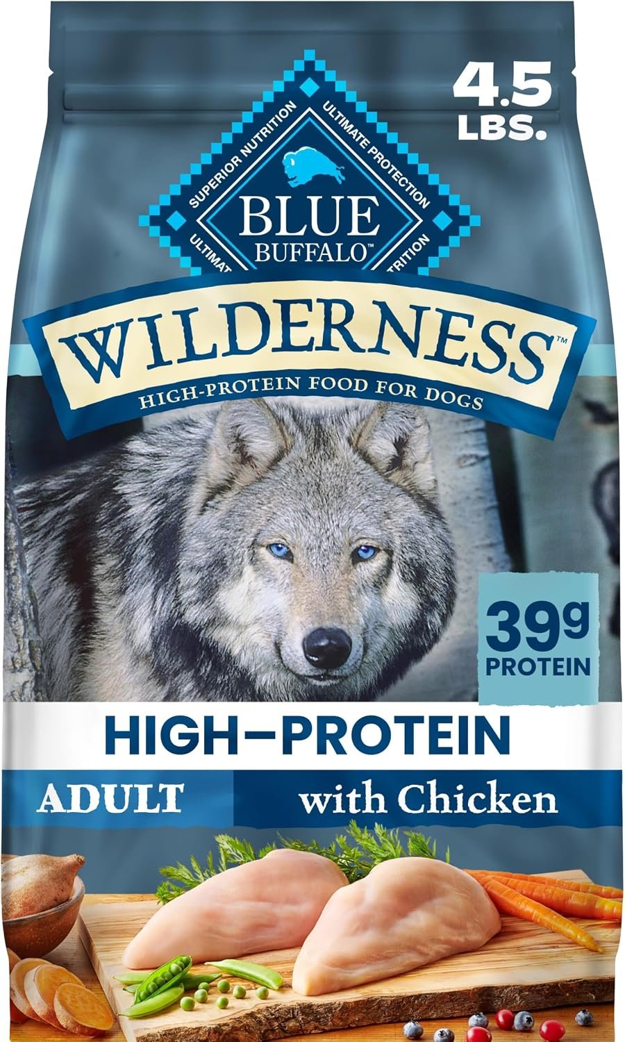 Blue Buffalo Wilderness Chicken & Wholesome Grains Adult Dry Dog Food 4.5lb Blue Buffalo Wilderness Chicken & Wholesome Grains Adult Dry Dog Food 4.5lb
