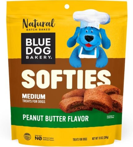 Blue Dog Bakery, Softies Peanut Butter Chewy, Medium Dog Treats 10oz 1pk