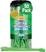 Bodhi Dog Dual-Headed Toothbrush for Dogs & Cats - Soft Bristles for Gentle Pet Dental Care - Puppy & Adult Teeth Cleaning - Easy-to-Use Design for Healthy Gums & Fresh Breath (50 Count)