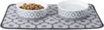 Bone Dry Paw Print Ceramic Pet Bowl, Lattice Collection, Medium Set, 6x2", Gray, 2 Count - Image 2