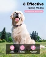 Bousnic Dog Shock Collar - 3300Ft Dog Training Collar with Remote for 5-120lbs Small Medium Large Dogs Rechargeable Waterproof e Collar with Beep (1-8), Vibration(1-16), Safe Shock(1-99) (LightPink) - Image 2