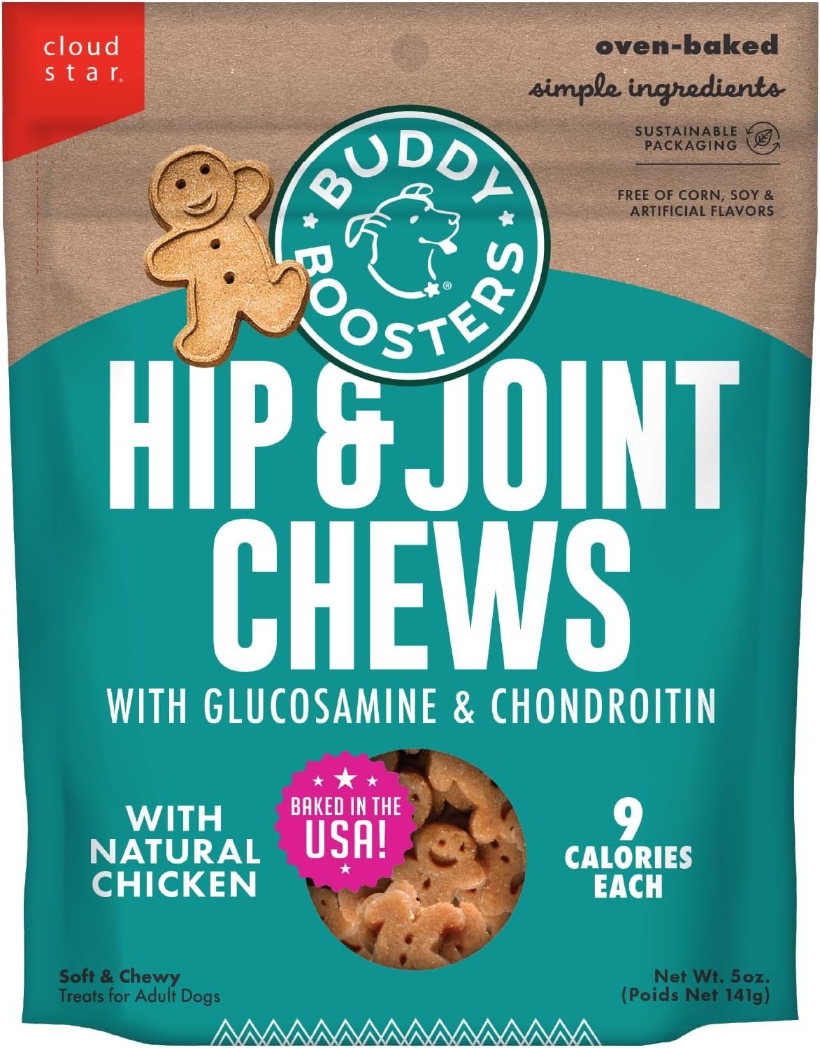 Buddy Biscuits Soft & Chewy Dog Treats, Hip & Joint Boosters, 5 oz Bag Buddy Biscuits Soft & Chewy Dog Treats, Hip & Joint Boosters, 5 oz Bag
