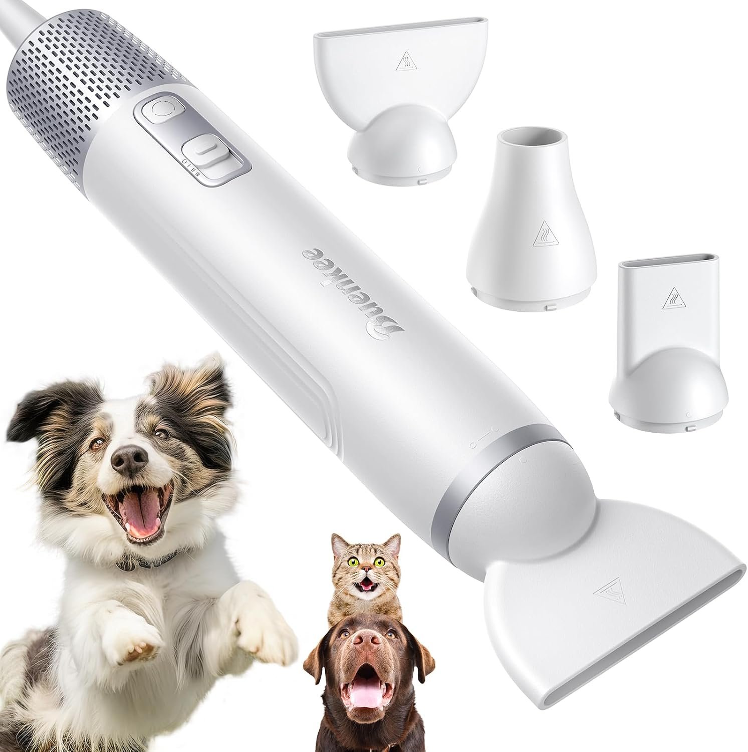 Buenkee Handheld Dog Dryer, 3HP High-Velocity Pet Hair Blower, White Buenkee Handheld Dog Dryer, 3HP High-Velocity Pet Hair Blower, White