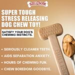 Bullibone Nylon Dog Chew Toy for Aggressive Chewers - Dental Hygiene Bone with Peanut Butter Flavor, Durable Tough Chew Toys for Small Dogs, Indestructible Dog Bone - Single - Image 2
