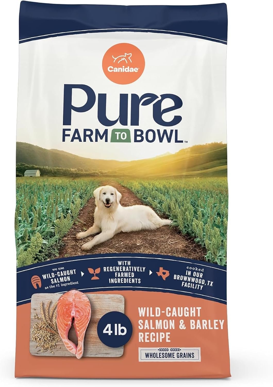 CANIDAE Pure Farm to Bowl Dog Food, Wild-Caught Salmon & Barley, 4 lb CANIDAE Pure Farm to Bowl Dog Food, Wild-Caught Salmon & Barley, 4 lb