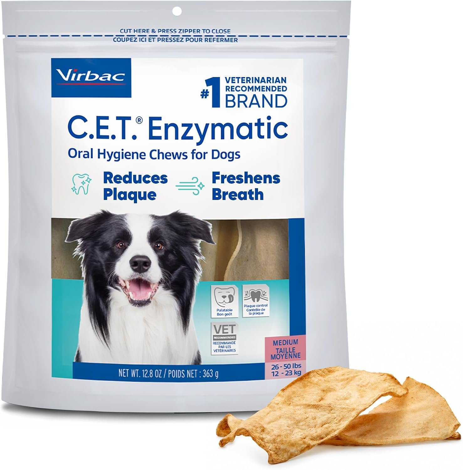 C.E.T. Enzymatic Oral Hygiene Chews for Dogs, Tartar Control, Medium C.E.T. Enzymatic Oral Hygiene Chews for Dogs, Tartar Control, Medium