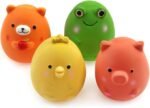 CHIWAVA 4PCS 2.4" Squeak Latex Puppy Toy Funny Animal Sets for Small Dog