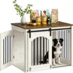 CHOEZON 31.5″ Dog Crate Furniture, Heavy Duty Dog Kennel with Barn Door
