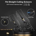 CIICII Dog Grooming Scissors Kit, 7 Inch Safety Pet Cat Shears Set (Black) - Image 2