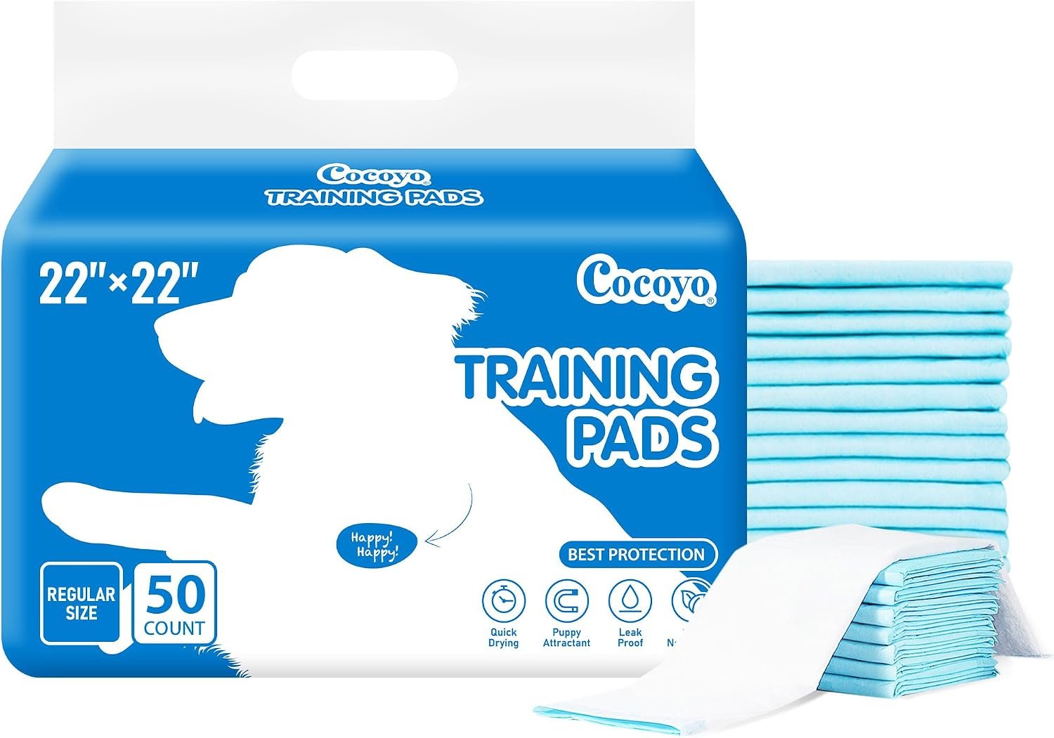 COCOYO Best Value 22″x22″ Dog Training Pads 50 Count | Dog Pee Pads | Super Absorbent Puppy Pads,White COCOYO Best Value 22″x22″ Dog Training Pads 50 Count | Dog Pee Pads | Super Absorbent Puppy Pads,White
