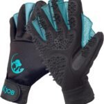 COOLJOB Patented Pet Grooming Gloves with Web, Dog Washing, Bathing, Medium