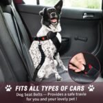 COOYOO Dog Seat Belt,3 Piece Set Retractable Dog Car Adjustable Seatbelts for Vehicle Nylon Pet Safety Heavy Duty & Elastic & Durable Car Harness for Dogs - Image 2