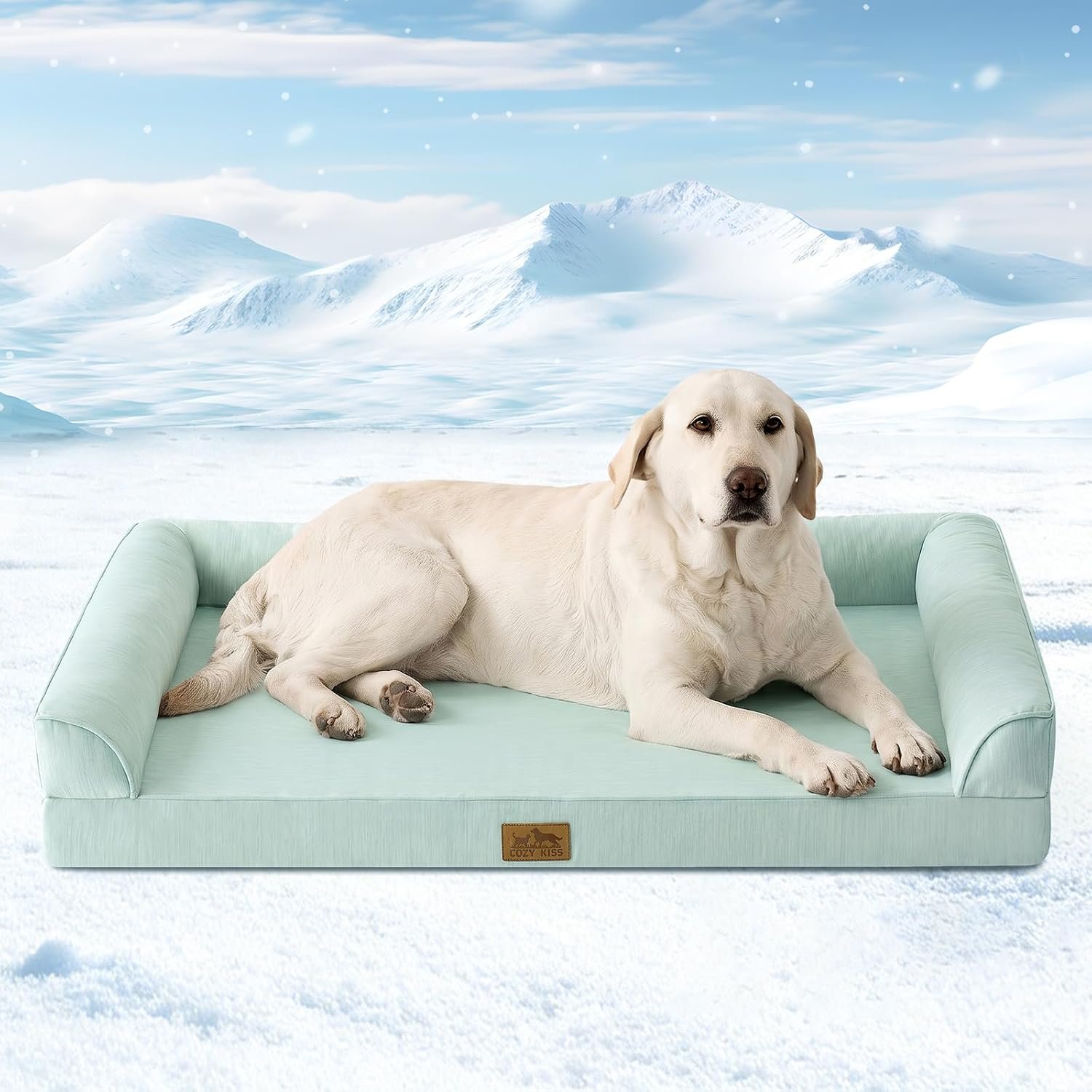 COZY KISS Cooling Dog Bed for Large Dogs, 42″ Orthopedic Pet Sofa COZY KISS Cooling Dog Bed for Large Dogs, 42″ Orthopedic Pet Sofa