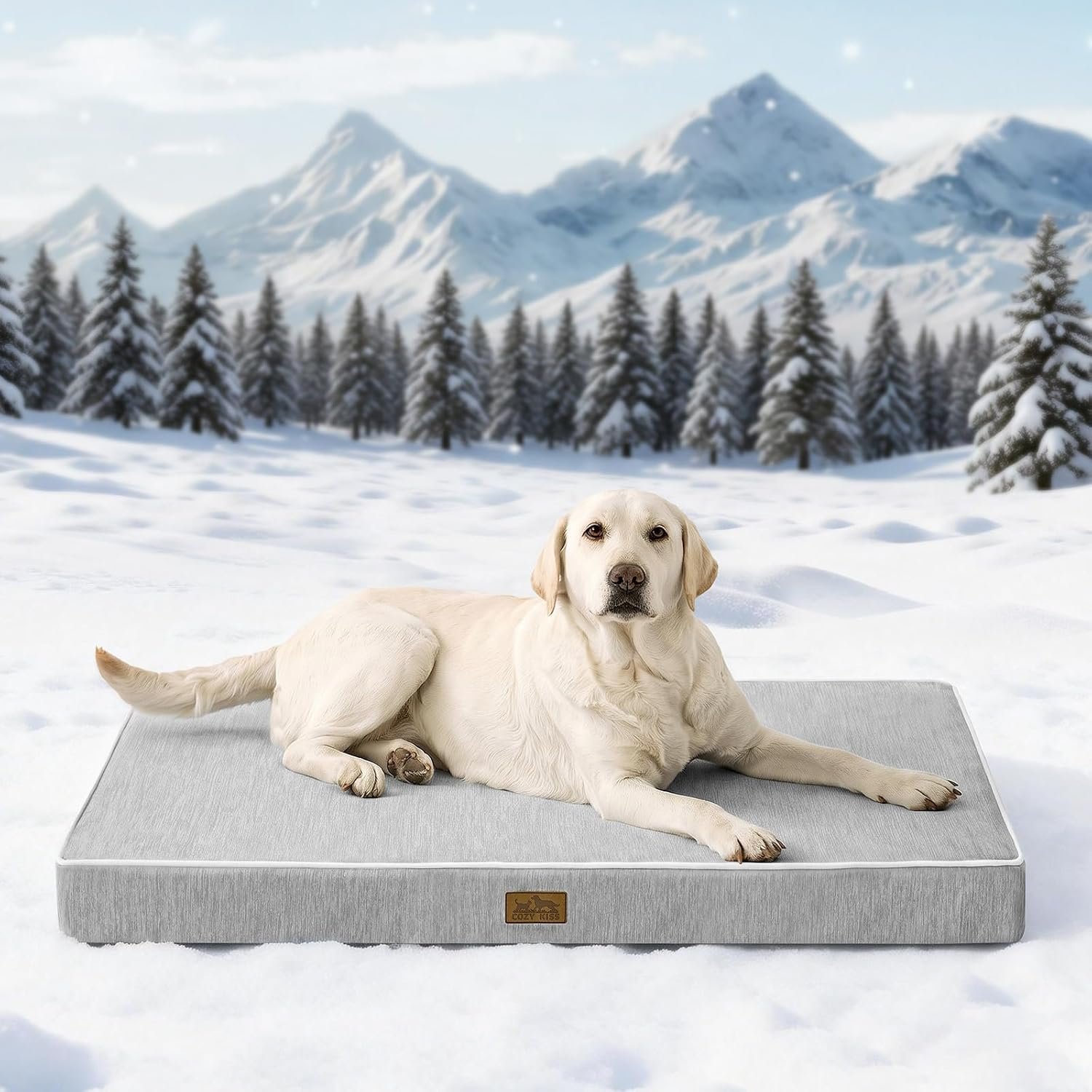 COZY KISS Cooling Orthopedic Dog Bed, Q-Max>0.5, Waterproof Lining, 44x32in COZY KISS Cooling Orthopedic Dog Bed, Q-Max>0.5, Waterproof Lining, 44x32in