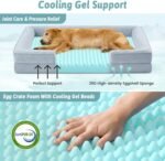 COZY KISS Orthopedic Dog Cooling Bed for Extra Large Dogs, XL 44x32 in Blue - Image 2