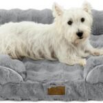 COZY KISS Warm Orthopedic Dog Bed for Large Dogs, 36×27 Inch, Grey
