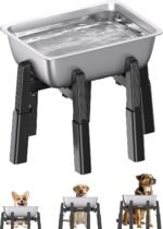 CZPET Dog Water Dispenser Stand, Large 1.32 Gallon Stainless Steel Bowl