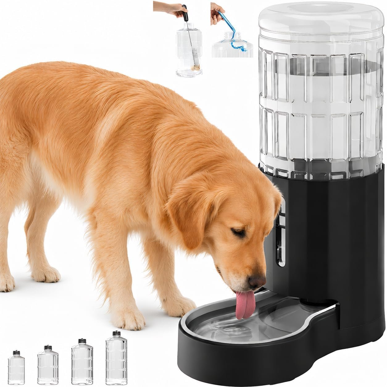 CZPET Dog Water Dispenser, Widen Mouth Gravity Refilling (9.5L, Black) CZPET Dog Water Dispenser, Widen Mouth Gravity Refilling (9.5L, Black)