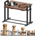 CZPET Elevated Dog Bowls, Angle&Height Adjustable, 2L Stainless Steel Bowls