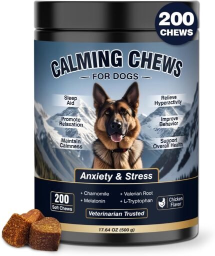 Calming Chews for Dogs 200ct Anxiety and Stress Relief Melatonin Chicken