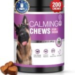 Calming Chews for Dogs 200pc Dog Calming Treat and Bites with Melatonin – Anxiety and Stress Relief Treats for Dogs Puppy Sleep Aid Calm Dog with Noise,Thunder,Barking,Separation,Chewing