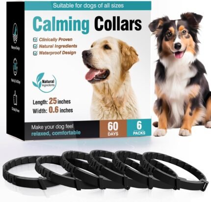 Calming Collar for Dogs 6 Packs Dog Calming Pheromones Collar Separation Anxiety and Stress Relief Anti Anxiety 60 Days Calm Pheromone Collars for Small Medium Large Dogs 25 Inch Adjustable Waterproof