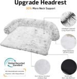 Calming Dog Bed Fluffy Plush Dog Mat for Furniture Protector with Removable Washable Cover for Large Medium Small Dogs and Cats (Large, Light Grey) - Image 2