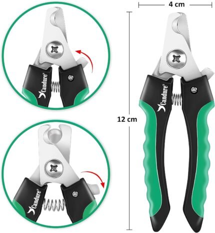 Candure Pet Nail Clippers, Green, Medium to Small Pets