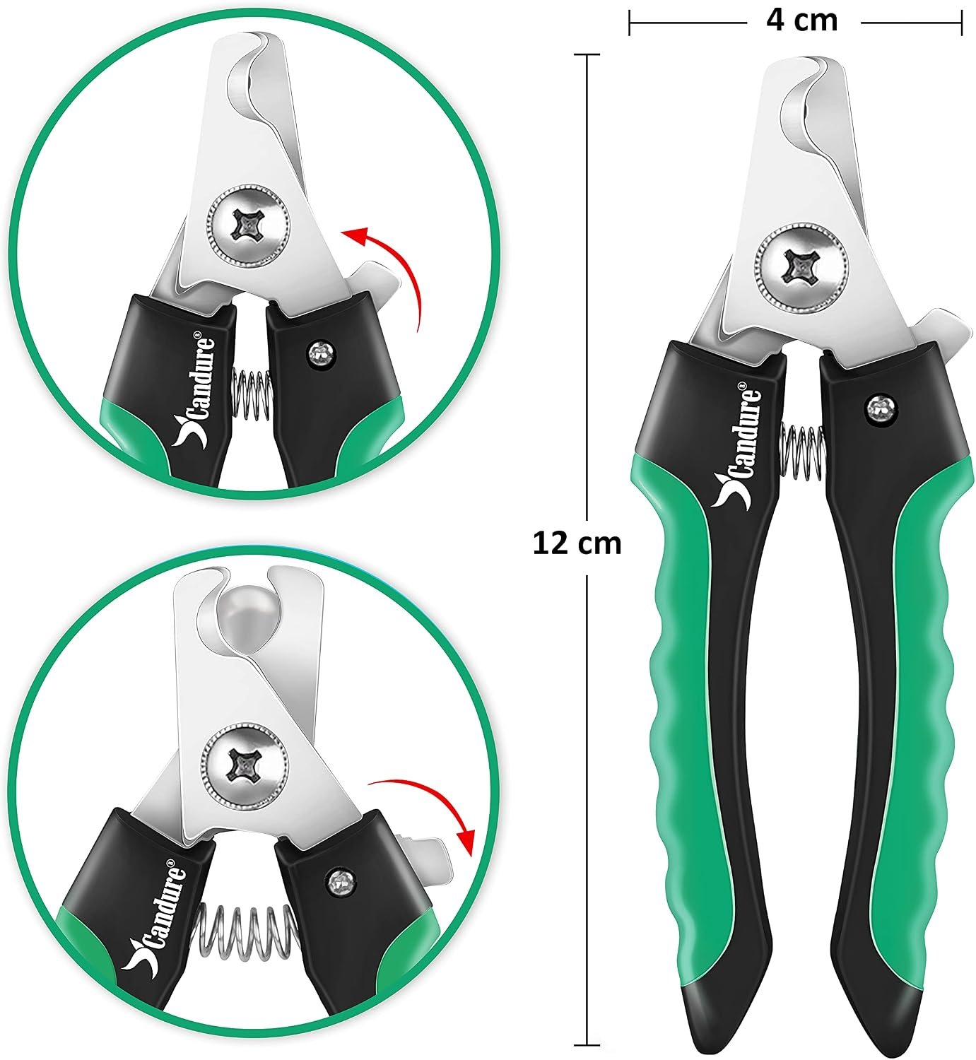 Candure Pet Nail Clippers, Green, Medium to Small Pets Candure Pet Nail Clippers, Green, Medium to Small Pets
