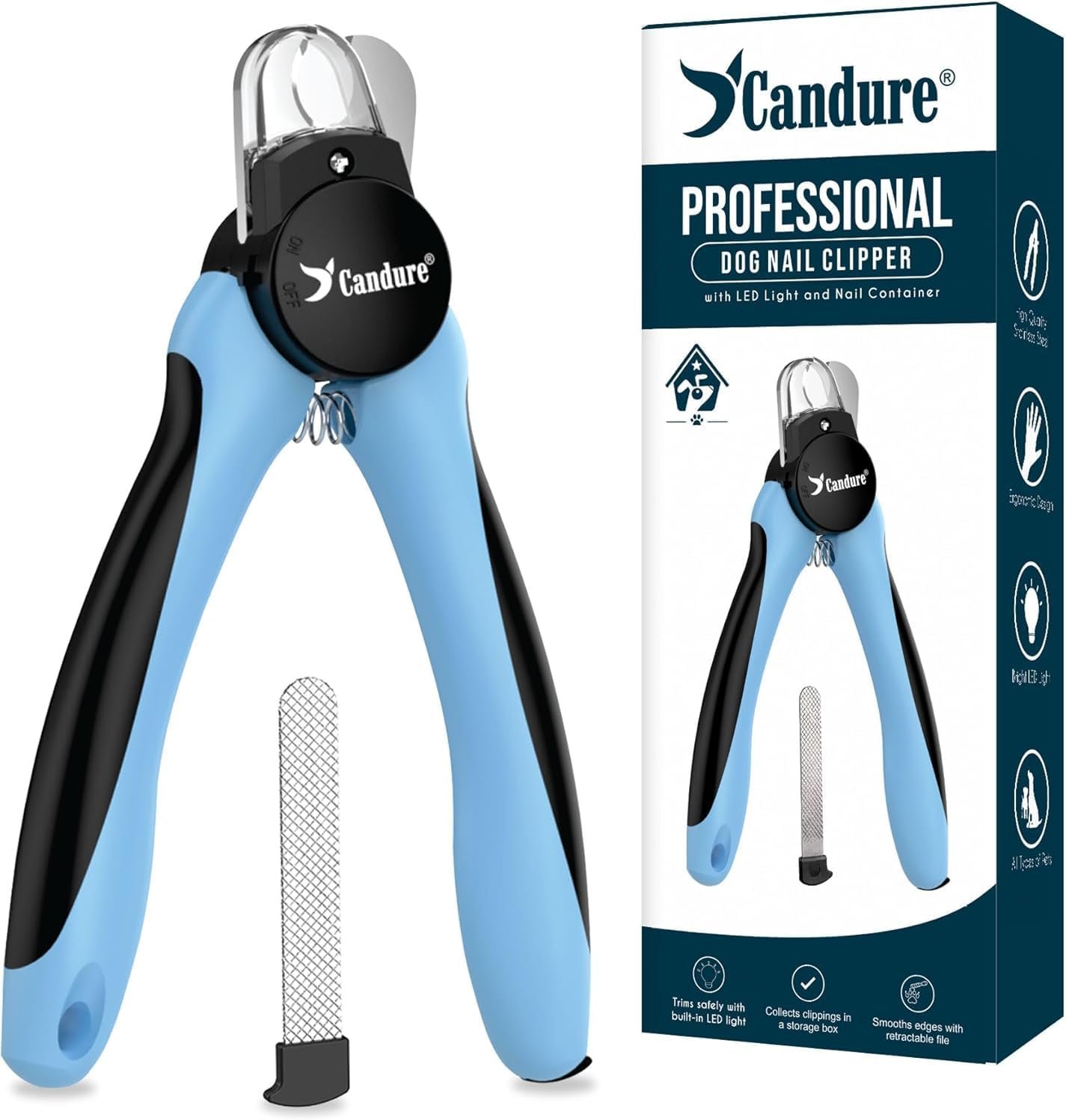 Candure Pet Nail Clippers, Sky Blue, Medium to Large Pets Candure Pet Nail Clippers, Sky Blue, Medium to Large Pets