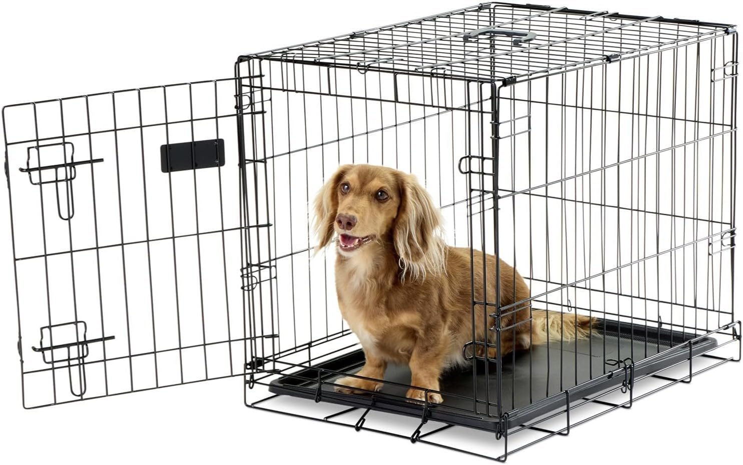 Carlson 24″ Small Single-Door Metal Dog Crate, Black Carlson 24″ Small Single-Door Metal Dog Crate, Black