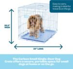 Carlson Pet Products Carlson Compact and Secure Deluxe Blue Metal Dog Crate, Blue - Image 2