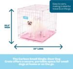 Carlson Pink Secure and Compact Single Door Metal Dog Crate, Small - Image 2