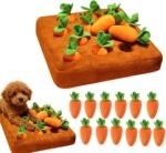 Carrot Dog Toy, Snuffle Mat for Dogs Toy Carrot, Interactive Carrots Dog Plush Puzzle Toys,Carrot Garden Dog,Dog Carrot Toys Pet Stress Relief with 12 Carrots