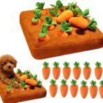 Carrot Dog Toy, Snuffle Mat for Dogs Toy Carrot, Interactive Carrots Dog Plush Puzzle Toys,Carrot Garden Dog,Dog Carrot Toys Pet Stress Relief with 12 Carrots