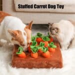 Carrot Dog Toy, Snuffle Mat for Dogs Toy Carrot, Interactive Carrots Dog Plush Puzzle Toys,Carrot Garden Dog,Dog Carrot Toys Pet Stress Relief with 12 Carrots - Image 2