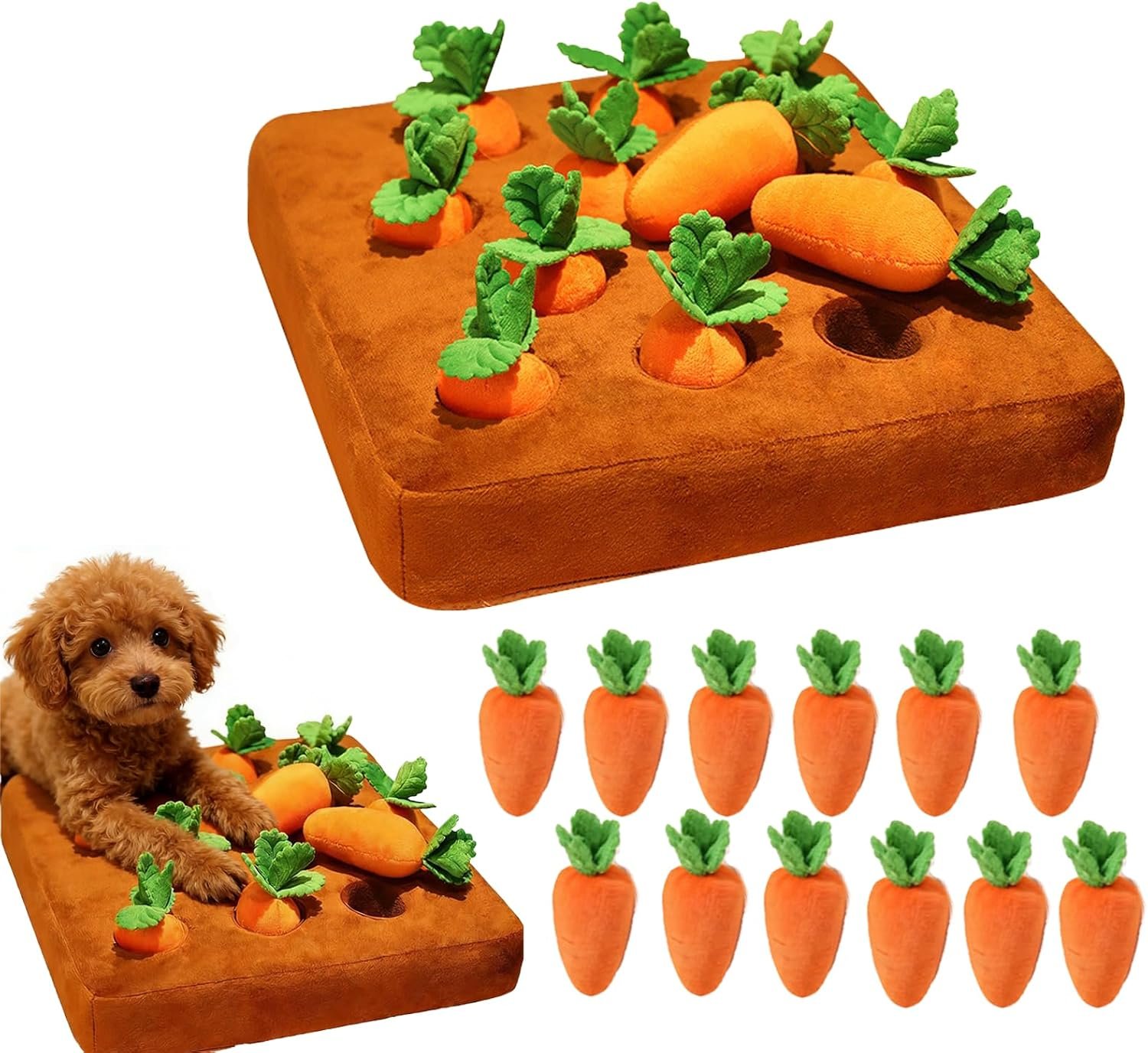 Carrot Dog Toy, Snuffle Mat for Dogs Toy Carrot, Interactive Carrots Dog Plush Puzzle Toys,Carrot Garden Dog,Dog Carrot Toys Pet Stress Relief with 12 Carrots Carrot Dog Toy, Snuffle Mat for Dogs Toy Carrot, Interactive Carrots Dog Plush Puzzle Toys,Carrot Garden Dog,Dog Carrot Toys Pet Stress Relief with 12 Carrots