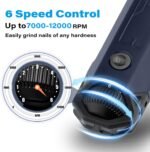 Casfuy 6-Speed Dog Nail Grinder - Newest Enhanced Pet Nail Grinder Super Quiet Rechargeable Electric Dog Nail Trimmer Painless Paws Grooming & Smoothing Tool for Large Medium Small Dogs (Blue) - Image 2